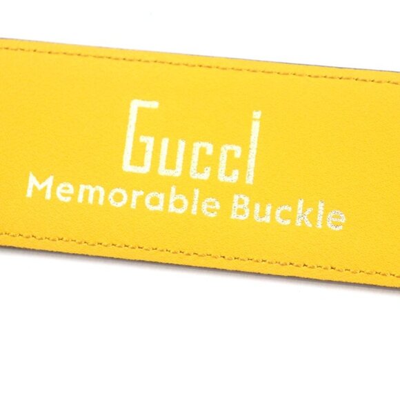Gucci Memorable Buckle g Logo Buckle Bicolor Leather Belt Yellow Blue main image 9